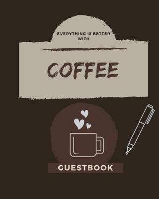 Book cover for Coffee Shop Guestbook - Cafe Guestbook - Coffee Shop Accessories