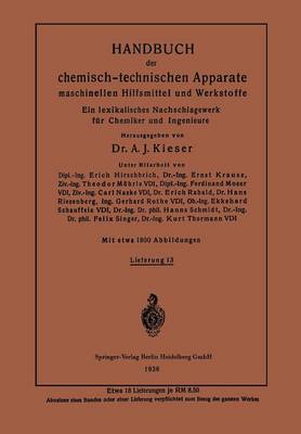 Book cover for Handbuch Der Chemisch-Technischen Apparate Maschinellen Hilfsmittel Und Werkstoffe