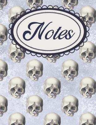 Book cover for Gothic Skulls Navy Composition Book