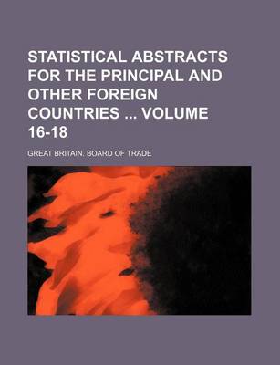 Book cover for Statistical Abstracts for the Principal and Other Foreign Countries Volume 16-18