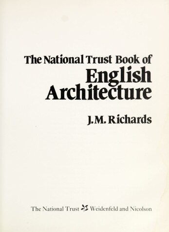 Book cover for National Trust Book of English Architecture