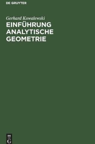 Cover of Einfuhrung Analytische Geometrie