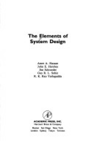 Cover of The Elements of System Design