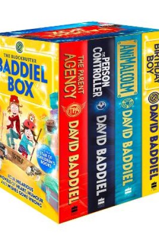 Cover of The Blockbuster Baddiel Box (The Person Controller, The Parent Agency, AniMalcolm, Birthday Boy)
