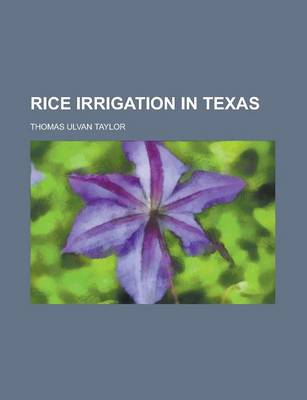 Book cover for Rice Irrigation in Texas