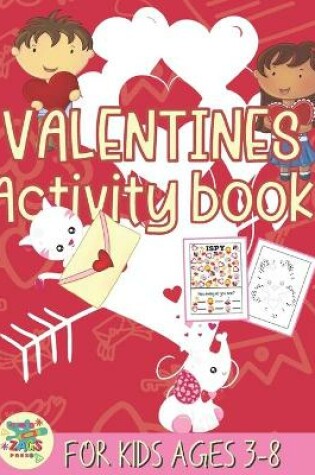 Cover of valentines activity book for kids ages 3-8