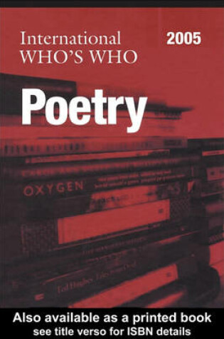 Cover of International Who's Who in Poetry 2005