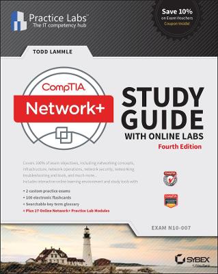 Book cover for CompTIA Network+ Study Guide, 4e with Online Labs – N10–007 Exam