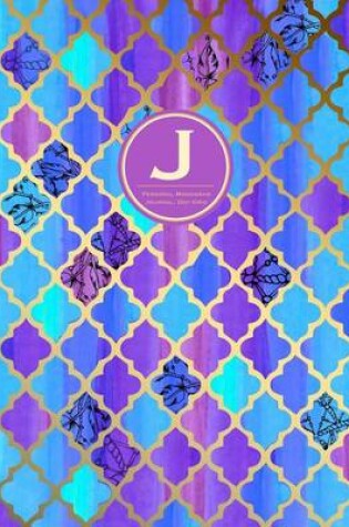 Cover of Monogram Journal J - Personal, Dot Grid - Blue & Purple Moroccan Design