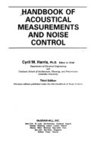 Cover of Handbook of Acoustical Measurements and Noise Control