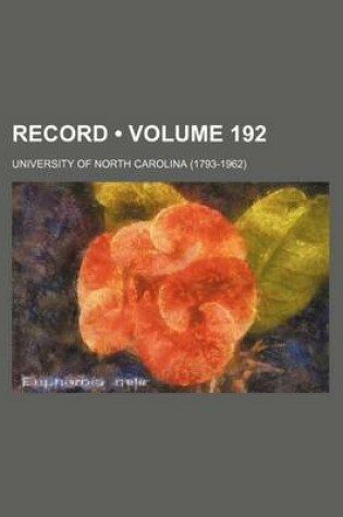 Cover of Record (Volume 192)