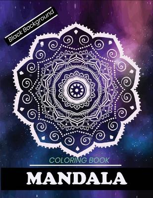 Book cover for Mandala coloring book Black Background