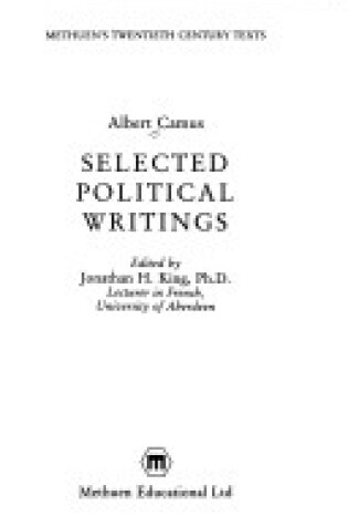 Cover of Selected Political Writings