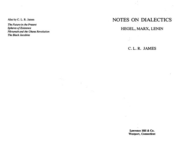 Book cover for Notes on Dialectics