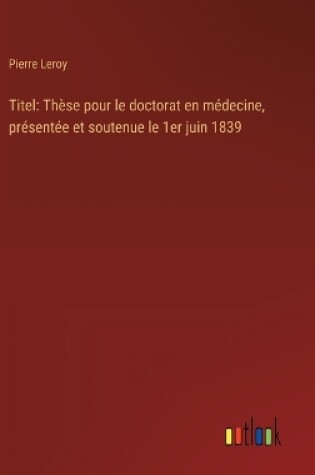 Cover of Titel