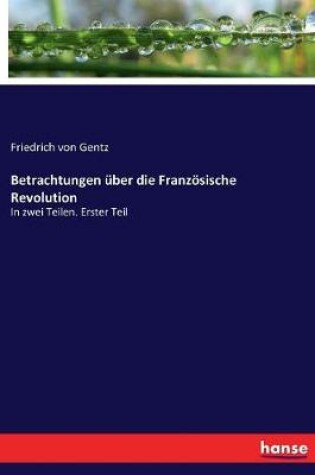 Cover of Betrachtungen über die Französische Revolution