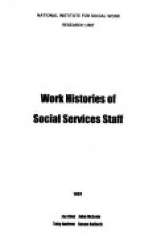 Cover of Work Histories of Social Services Staff