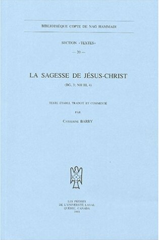 Cover of La Sagesse De Jesus-Christ
