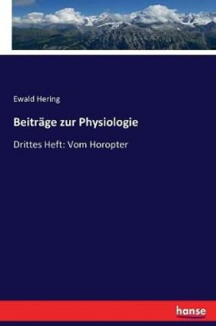 Cover of Beitrage zur Physiologie