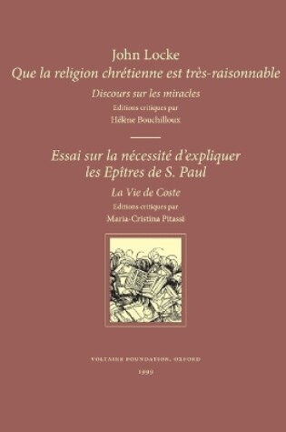 Cover of Que la Religion Chretienne est Tres Raisonnable - Discours sur les Miracles