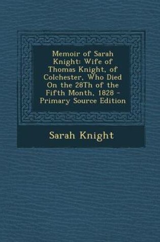 Cover of Memoir of Sarah Knight