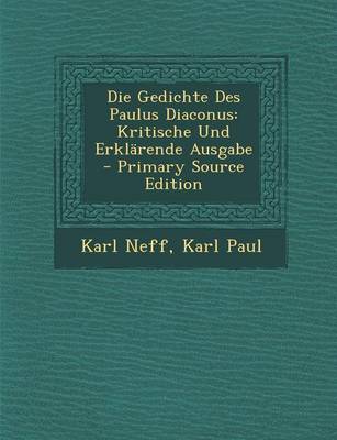 Book cover for Die Gedichte Des Paulus Diaconus