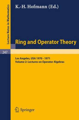 Book cover for Tulane University Ring and Operator Theory Year, 1970-1971