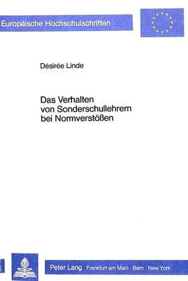 Cover of Das Verhalten Von Sonderschullehrern Bei Normverstoessen