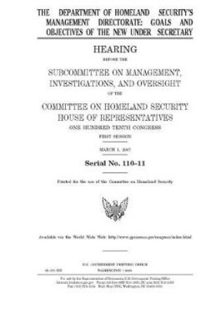 Cover of The Department of Homeland Security's Management Directorate