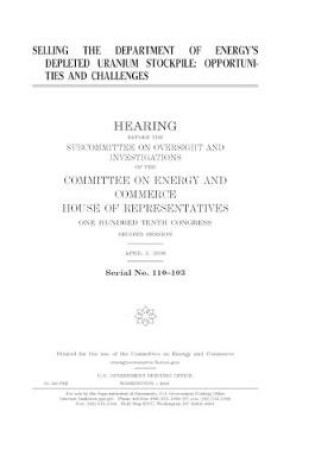 Cover of Selling the Department of Energy's depleted uranium stockpile