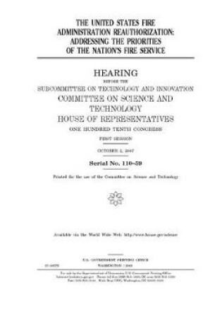 Cover of The United States Fire Administration reauthorization