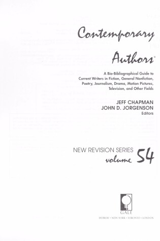 Cover of Contemporary Authors New Revision Series