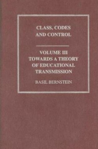 Cover of Towards a Theory of Educational Transmissions