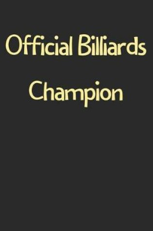 Cover of Official Billiards Champion