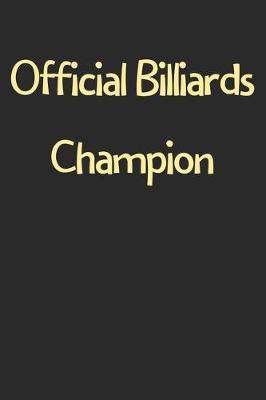 Book cover for Official Billiards Champion