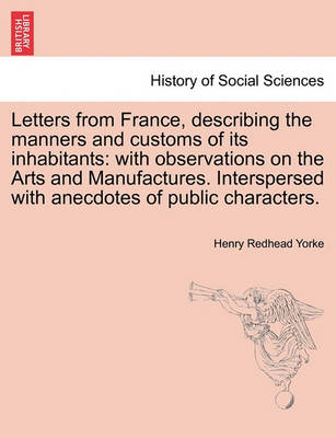 Book cover for Letters from France, describing the manners and customs of its inhabitants