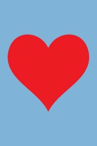 Cover of 100 Page Blank Notebook - Red Heart on Sky Blue