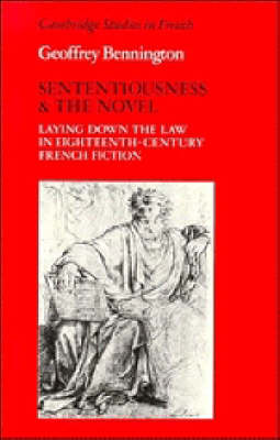 Book cover for Sententiousness and the Novel