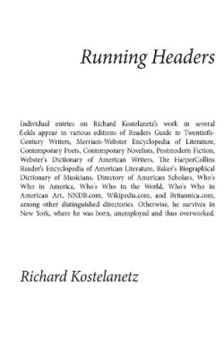 Cover of Running Headers