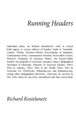 Book cover for Running Headers