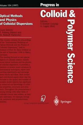 Cover of Optical Methods and Physics of Colloidal Dispersions