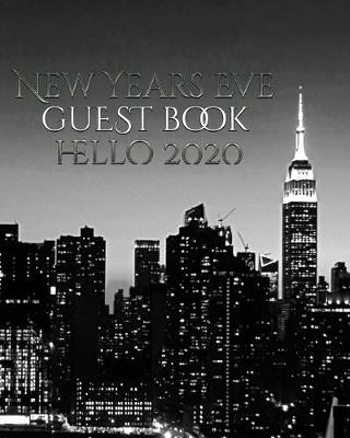 Book cover for New Years Eve NYC themed Guest blank Book Hello 2020