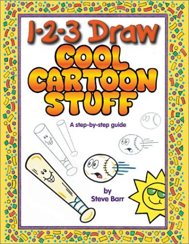 Book cover for 1-2-3 Draw Cool Cartoon Stuff