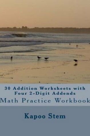 Cover of 30 Addition Worksheets with Four 2-Digit Addends