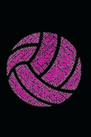 Cover of PINK Volleyball WORD Terms Notebook Journal