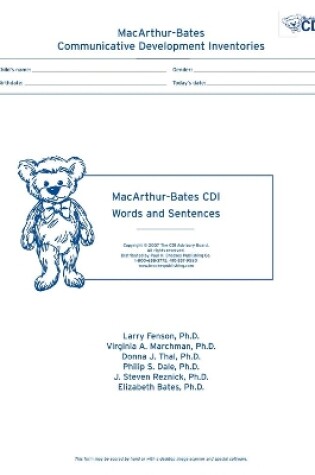 Cover of MacArthur Communicative Development Inventories (CDIs)