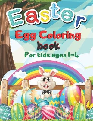 Book cover for easter egg coloring book for kids ages 1-4