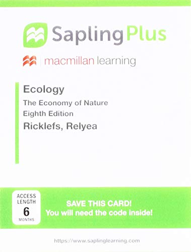 Book cover for Saplingplus for Ecology: The Economy of Nature (Single Term Access)