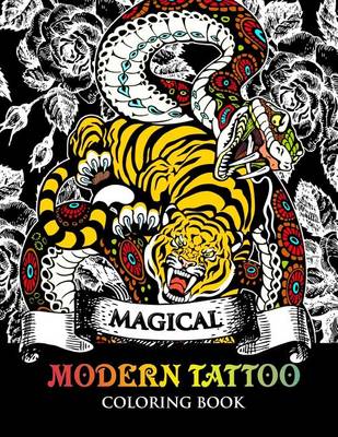 Book cover for Modren Tattoo Coloring Book