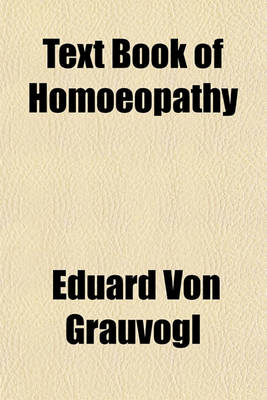 Book cover for Text Book of Homoeopathy